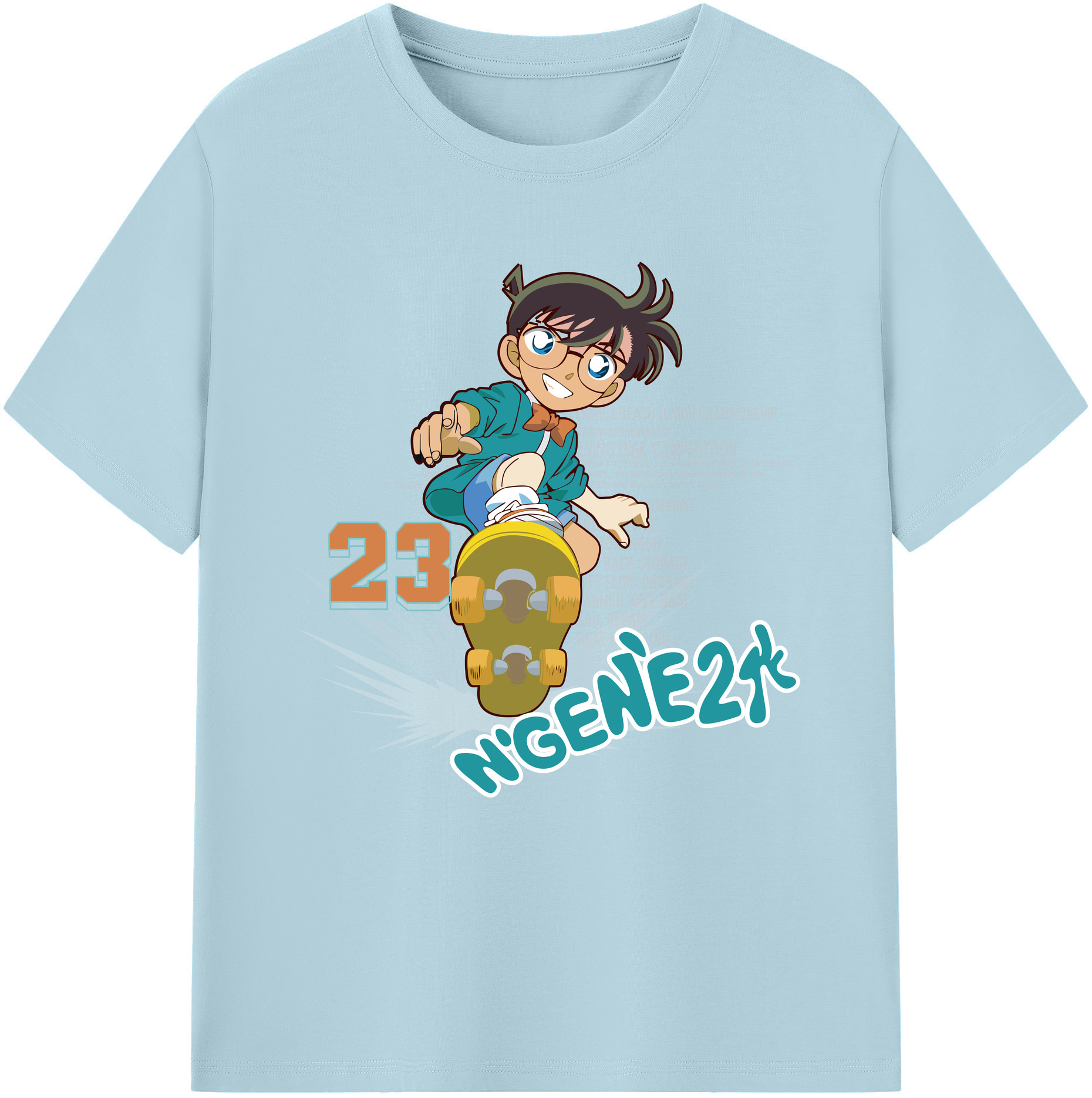 （画像用） 名探偵コナン 江戸川 コナン Detective Conan Conan Edogawa 綿100％半袖Tシャツ（フロントプリント）